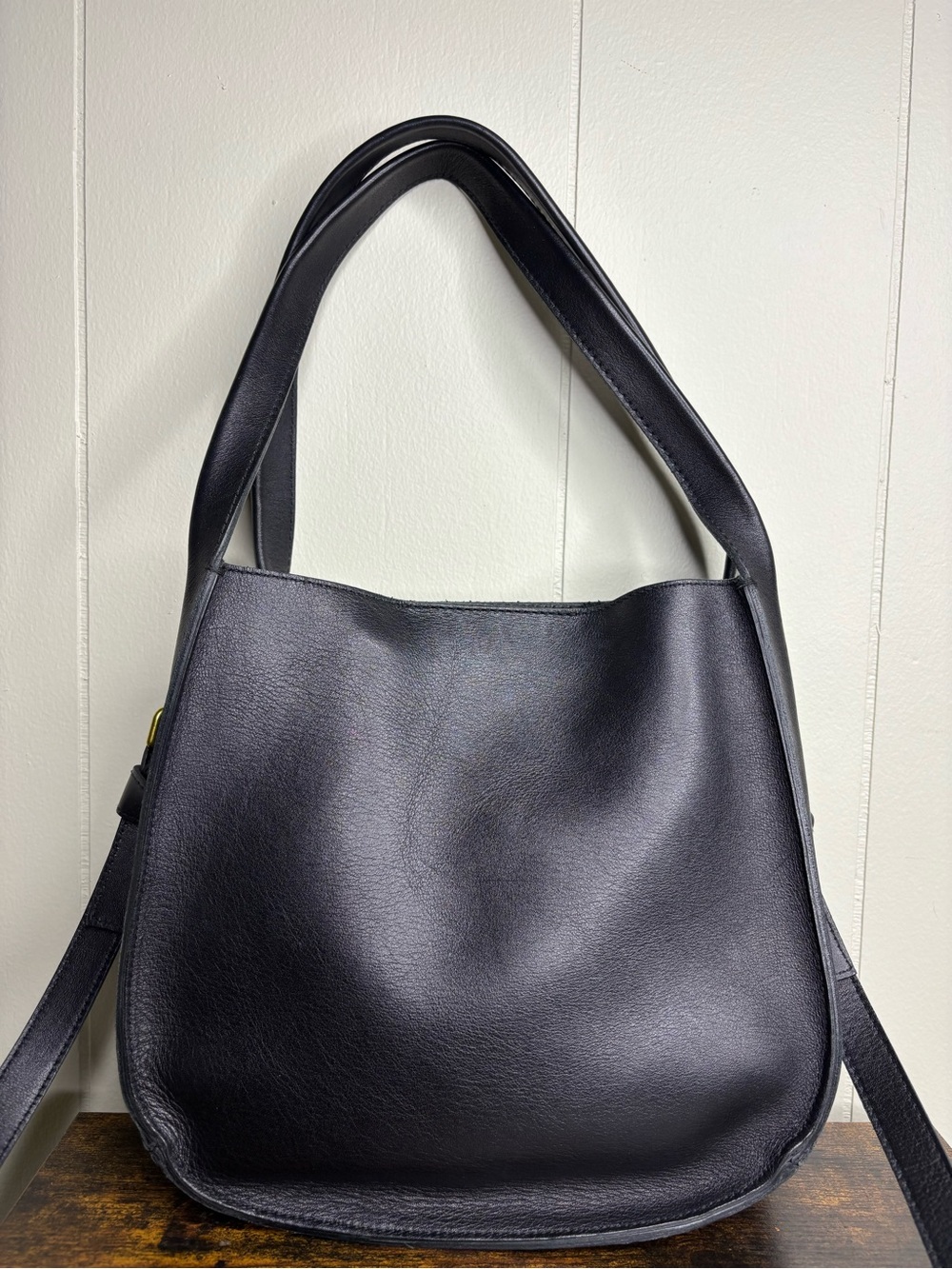 Madewell Sydney Convertible Shoulder Crossbody Leather Bucket Bag Womens - Picture 2 of 11